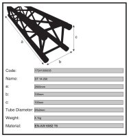 Duratruss DT 14/2-250 straight/gerade, 4-Punkt Traverse, 250cm