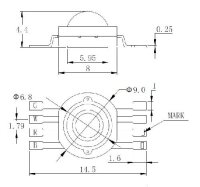 LED QCL 8W RGBW (TX-BRWG2B140)