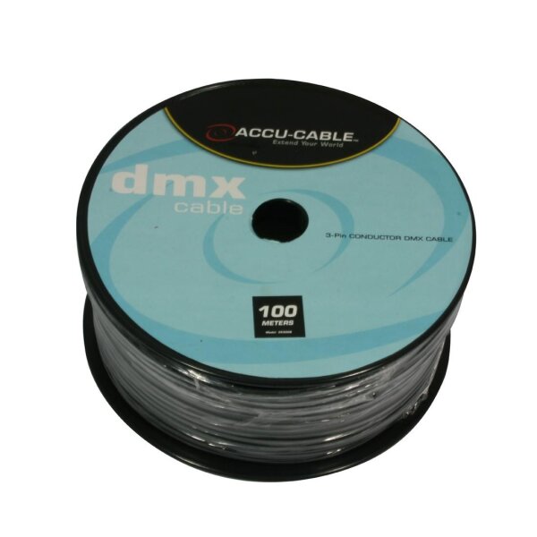 Accu Cable DMX Kabel 110 OHM, Rolle 100 Meter, 3-adrig