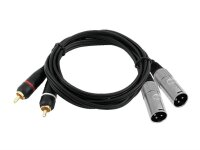 Omnitronic Adaptercable 2xXLR(M)/2xRCA 3m bk