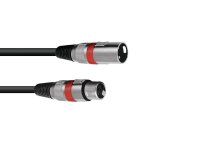 Omnitronic XLR cable 3pin 5m bk/rd