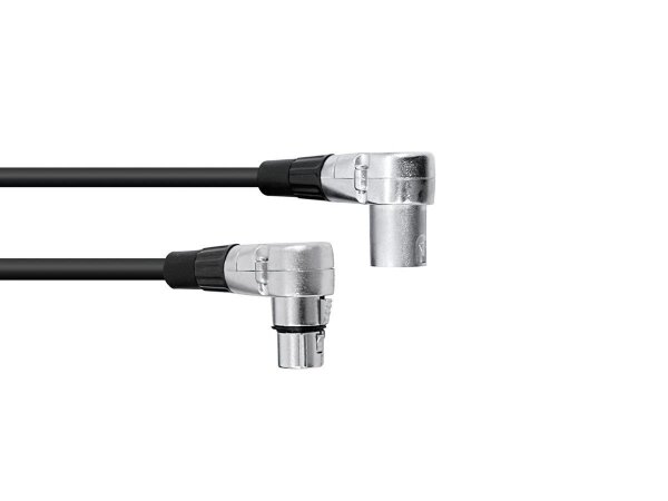 Omnitronic XLR cable 3pin 3m 90° bk