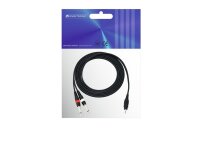 Omnitronic Adaptercable 3.5 Jack/2xJack 3m bk