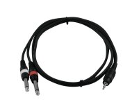 Omnitronic Adaptercable 3.5 Jack/2xJack 1.5m bk