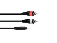 Omnitronic Adaptercable 3.5 Jack/2xRCA 1.5m bk