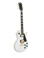 Dimavery LP-520 E-Guitar, white/gold