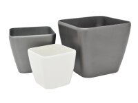 Deco pot LUNA-33, rectangular, silver