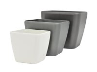 Dekotopf LUNA-33, eckig, silber