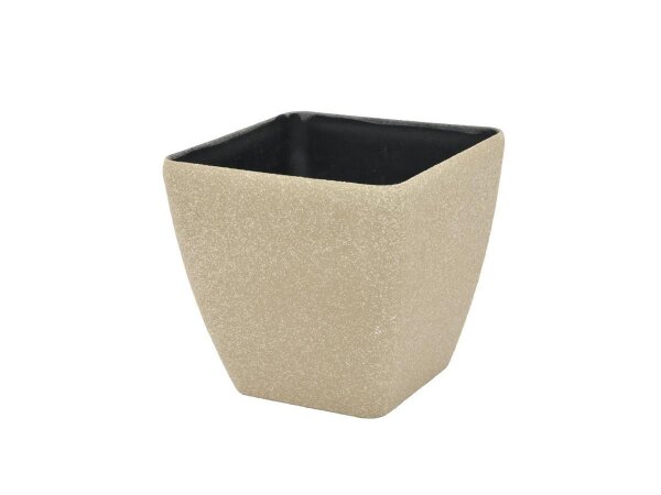 Deco cachepot STONA-41, rectangular,beige