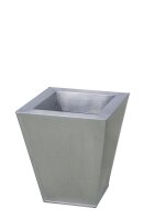 Flowerpot, zinc, 25cm square