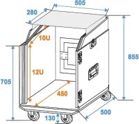 Roadinger Special Combo Case LS5 Laptop Desk, 12U