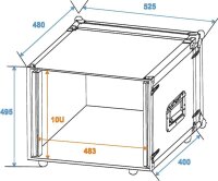 Roadinger Effect Rack CO DD, 10U, 38cm deep, black