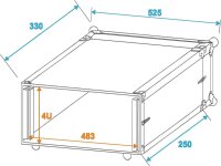 Roadinger Effect Rack CO DD, 4U, 24cm deep, black