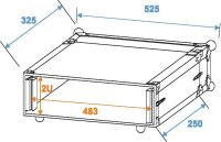 Roadinger Effect Rack CO DD, 2U, 24cm deep, black