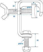 Eurolite TH-52 Theatre Clamp sil