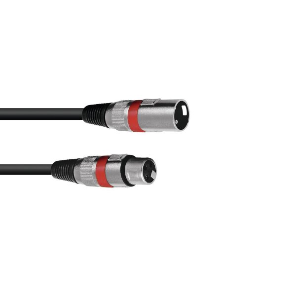 Omnitronic XLR cable 3pin 1m bk/rd