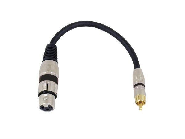 Omnitronic Adaptercable XLR(F)/RCA(M) 0.2m bk