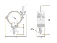 Global Truss Trussaufnehmer, 48-51mm, stage black, 50mm...