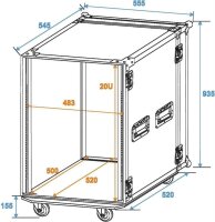 Roadinger Rack Profi 20U 45cm with Wheels