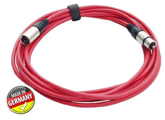 DMX Kabel 5-pol XLR, PROFI, Neutrik, 15m, rot