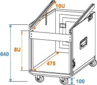 Roadinger Special Combo Case Pro, 8U Wheels