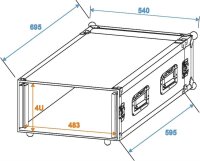 Roadinger Verstärkerrack PR-2ST, 4HE, 57cm tief