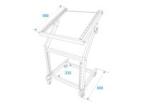 Omnitronic Rack Stand 12U/10U adjustable on Wheels