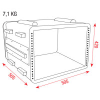 Showgear RCA-DD8ABS, ABS Case, 19 Zoll, 8U