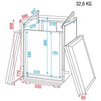 Showgear Combi Case, Rackcase mit Topmount, 12HE