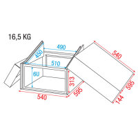 Showgear Combi Case, Rackcase mit Topmount, 6HE