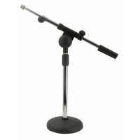 Showgear Desk Mic. Stand, Chrome, 1,5 kg, + adj. Boomarm