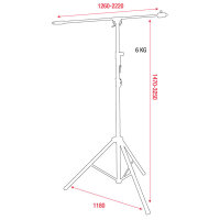 Showgear Microphone stand for overhead, 1470-3250