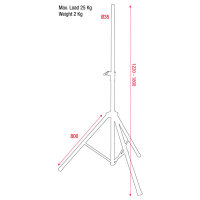 Showgear Speaker Stand, Aluminium, 1220-1800mm, max....