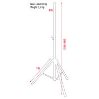 Showgear Speaker Stand Pro, Stahl, 1230-1900mm, max....