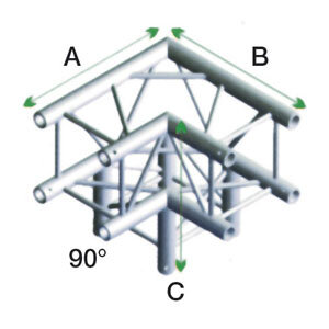 Milos Deco-22 Quatro Truss, Corner, QLM30, 90° corner, 3-way