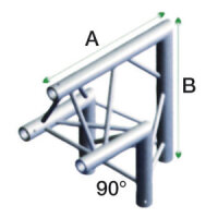 Milos Deco-22 Triangle truss, apex up, ACM24, 90° corner