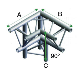 Milos Deco-22 Triangle truss, down left, apex down, ALM34, 90° corner