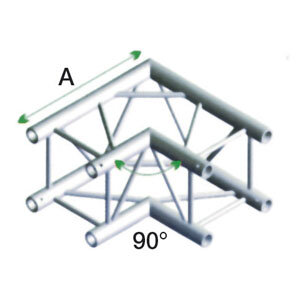 Milos Pro-30 Square F Truss, Corner, QCF21, 90° corner, silver