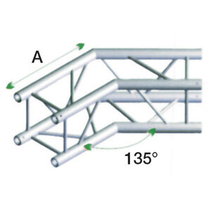 Milos Pro-30 Square F Truss, Corner, QCF23, 135° corner, silver