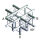 Milos Pro-30 Square F Truss, Cross + Down 5-way -71cm, QCF51, 90° corner, silver