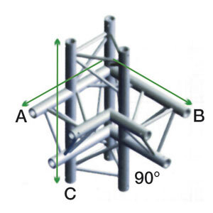 Milos Pro-30 Triangle F Truss, Corner up/down, right, 71 cm, ACF44, 90° corner