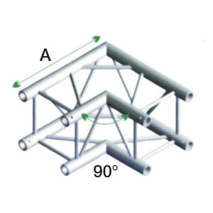 Milos Pro-30 Square G Truss, Corner, QCU21, 90° corner, silver