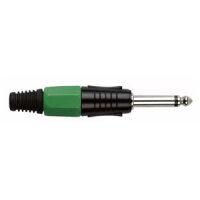 DAP-Audio 6.3 mm. Jackplug mono, Black housing, Green endcap