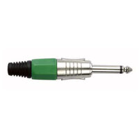 DAP-Audio 6.3 mm. Jackplug mono, Nickel housing, Green...