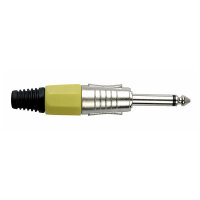 DAP-Audio 6.3 mm. Jackplug mono, Nickel housing, Yellow...