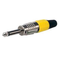 DAP-Audio 6.3 mm. Jackplug mono, Nickel housing, Yellow...