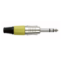 DAP-Audio 6.3 mm. Jackplug stereo, Nickel housing, Yellow...