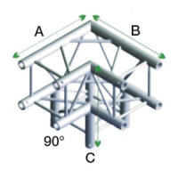 Milos Pro-30 Square P Truss, Corner 3-way, QLB30, 90°...