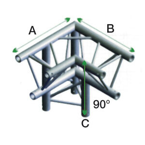 Milos Pro-30 Triangle P Truss, down left, apex down, ALB34, 90° corner