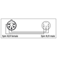 DAP-Audio XGA30, Adapter/Verbinder, 5-pol XLR weiblich auf 3-pol XLR männlich